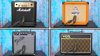 BEGINNER Amp Shootout - Marshall MG10 VS Fender Frontman 10G VS Orange Crush 12 VS Vox Pathfinder 10