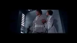 Star Wars New Hope Luke and Leia Swing scene First Kiss