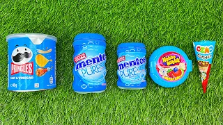 Satisfying Video | Unpacking & Mixing Color Candy in Blue and Pringles vs Mentos ASMR