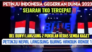 Petinju Indonesia Sadis🥊Baru 20 detik Sudah TKO Petinju Nepal‼️