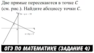 Две прямые пересекаются в точке C (см. рис.)... | ОГЭ 2017 | ЗАДАНИЕ 4 | ШКОЛА ПИФАГОРА