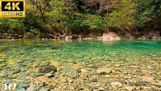 World-class water scenery｜River of sky blue｜Chirping birds｜Sound of water (sleep and relaxation)