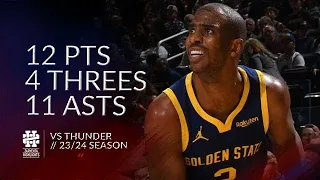 Chris Paul 12 pts 4 threes 11 asts vs Thunder 23/24 season