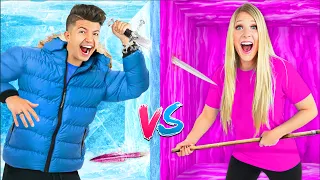 TRAPPED In 100 Layers of ICE vs CRAYON!