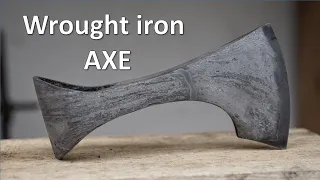 Forging wrought iron medieval AXE.