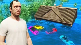 GTA 5 - Trevor's MANSION DESTROYED! (Tsunami, Earthquake & Meteors)