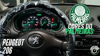 Personalização do painel Peugeot 206 nas cores do Palmeiras!!