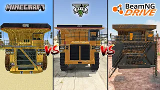 Minecraft DUMP TRUCK VS GTA 5 DUMP TRUCK VS BeamNG Drive DUMP TRUCK - WHO IS BEST?