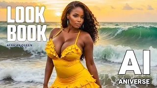 AI Lookbook [4K]: Yellow Bikini Beach Fashions