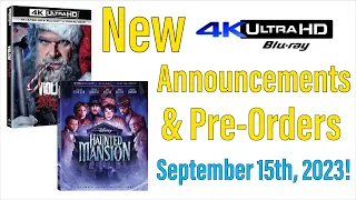 New 4K UHD Blu-ray Announcements & Pre-Orders for September 15th, 2023!