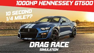 How Fast is the Hennessey 1000HP GT500? 1/4 Mile | 0-60 | Visualizer