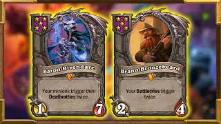 Hearthstone: Very Early Brann Bronzebeard & Baron Rivendare | Best 5 Stars Minions In Battlegrounds