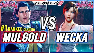 T8 🔥 Mulgold (#1 Ranked Claudio) vs Wecka (Xiaoyu) 🔥 Tekken 8 High Level Gameplay