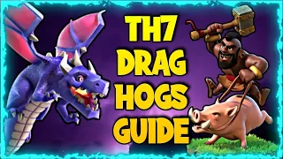 TH 7 Dragon hog rider attack strategy | without CC attack strategy | best th 7 attack strategy | COC