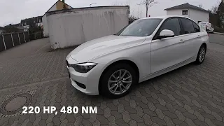 BMW F30 320d Stage 1 - acceleration 100 - 200 km/h & vmax 260+ km/h