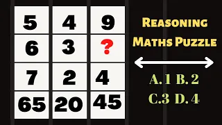 5 4 9 6 3 ? 7 2 4 65 20 45 || A.1 B.2 C.3 D.4 || Can you solve this Reasoning Maths Puzzle?