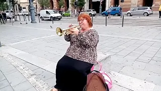 Street music with trumpet