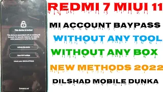 Redmi  7/ 7 Pro Mi Account Remove Free Without Credit Miui 11 Mi Account Bypass Done 2022//