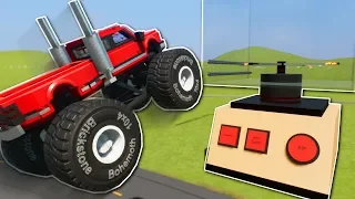 MONSTER TRUCK JUMPS INTO BLENDER! - Brick Rigs Multiplayer Gameplay - Lego Stunts & Jumps