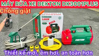 Máy rửa xe Dekton DK3001PLUS, thiết kế mới có công tắc chống giật.