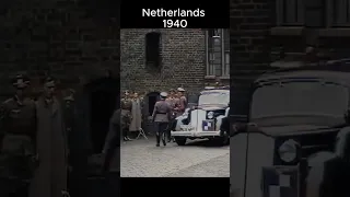 Colorized footage of  to  German occupation of Netherlands  during WW2 #history #worldwar2 #shorts