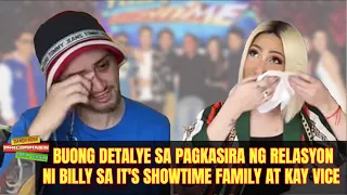 DETALYE sa PAGKASIRA ng PAGKAKAIBIGAN nila Vice Ganda at Billy Crawford pati sa It's Showtime Family