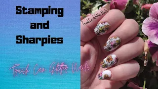 Stamping and Sharpie Flowers