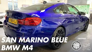 SAN MARINO BLUE BMW M4 KAMIKAZE COLLECTION OVERCOAT OFFSET DETAILING ESSEX