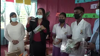 Fijian Minister for Women hands over masks and sanitizers to Ba Sangam College