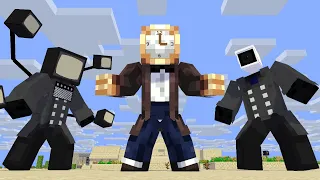 Monster School : TITAN CLOCKMAN ATTACK - Minecraft Animation