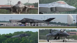 (4k) Sentry savannah 2022: F-117,F-22 ,F-35 and More Part 3 #militaryplanes #planespotting2022