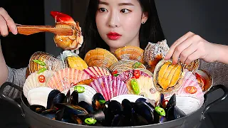 ASMR MASSIVE CLAM BOIL! BRAISED SEAFOOD! 8 TYPES OF CLAMS FEAST * MUKBANG Eating Show