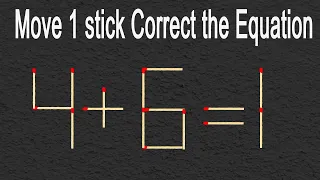 Move 1 matchstick to make the equation correct #matchstick  #matchstickpuzzle #mathtricks #puzzles