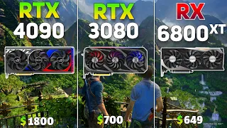RTX 4090 vs RTX 3080 vs RX 6800XT | Test in 14 Games at 4K | Raw Performance |