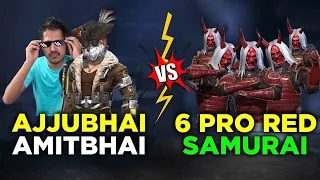 Ajjubhai Amitbhai vs 6 Pro Red Samurai Bundle Best CS Gameplay - Garena Free Fire | Today Game Video