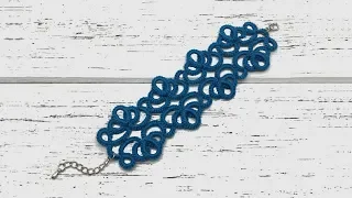 Фриволите иглой. Мастер-класс. Широкий кружевной браслет/Needle tatting tutorial. Wide lace bracelet