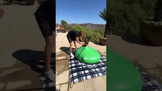 Putting my friend inside of a MASSIVE Water balloon…(Gone Wrong)👀#shorts