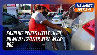 Gasoline prices likely to go down by P2/liter next week: DOE