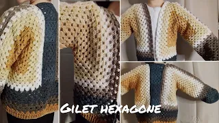 Gilet Hexagone en toute taille | tuto en français