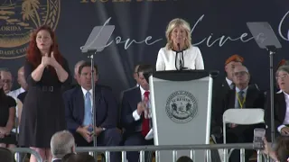First lady Dr. Jill Biden, Gov. Ron DeSantis speak at Surfside memorial