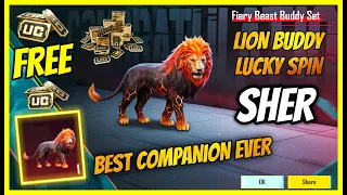 FREE SHER COMPANION IN LION BUDDY LUCKY SPIN / BEST COMPANION EVER ( BGMI ) HOLA BUDDY CRATE