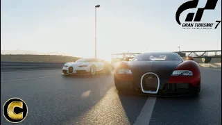 Batalla dual de Bugattis el moderno vs antiguo (Gran Turismo 7)