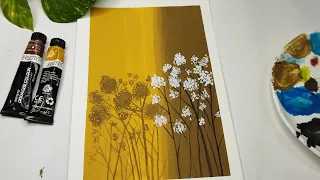 white flower painting/watercolour painting for beginners tutorial/aesthetic floral art  #youtube