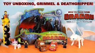 How To Train Your Dragon 3 Hidden World "Grimmel & Deathgripper" Toy Set, Light Fury & Lego Movie 2