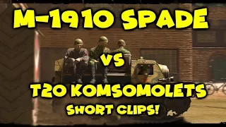 Heroes And Generals - M-1910 Spade VS T20 Komsomolets - Short Clips!
