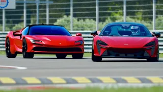 McLaren Artura vs Ferrari SF90 Stradale at Monza GP