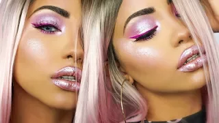 EASY SPARKLY PINK GLAM MAKEUP TUTORIAL | Melly Sanchez