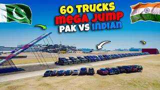 Pakistan Vs Indian | GTA 5 Pakistan Vs Indian Cars 60 Trucks Super Mega Ramp Jump | GTA 5 Pakistan