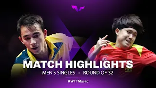 Highlights | Hugo Calderano vs Wang Chuqin | MS R32 | WTT Champions Macao 2022