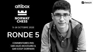 Norway Chess 2020 Duda vs Carlsen; Firouzja vs Tari; Caruana vs Aronian. Ronde 5